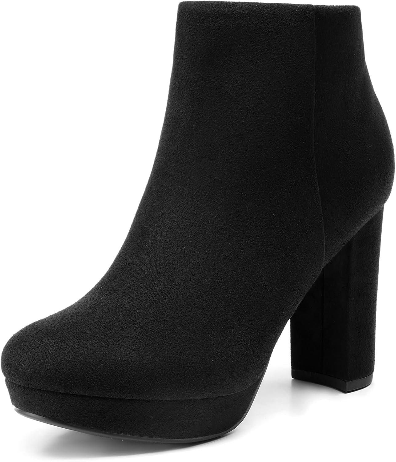 DREAM PAIRS Women's Stomp High Heel Ankle Boots 8 Black