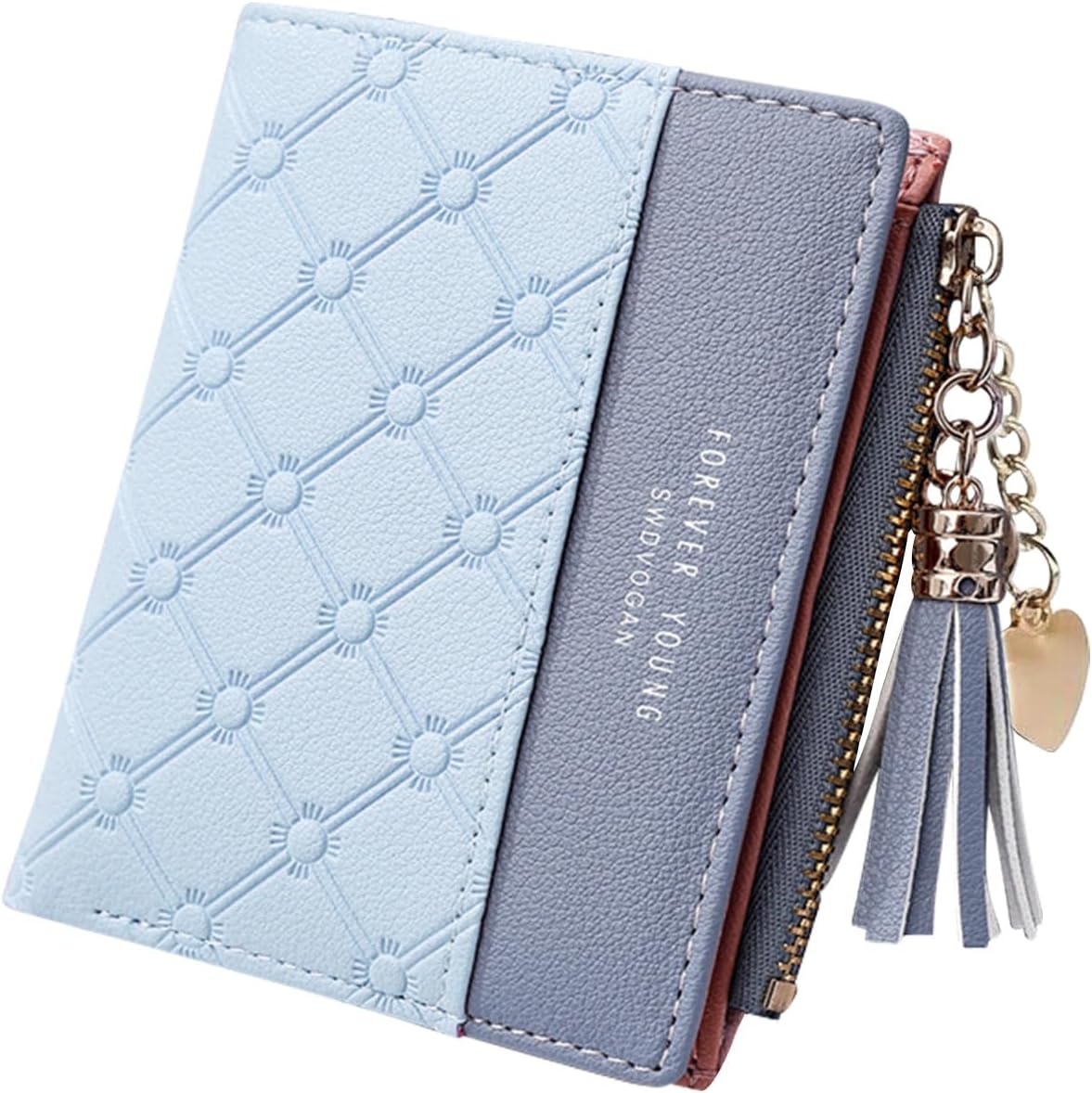 FuninCrea Leather Wallet, PU Small Purses for Women, Bifold Card Holder Small Pu...