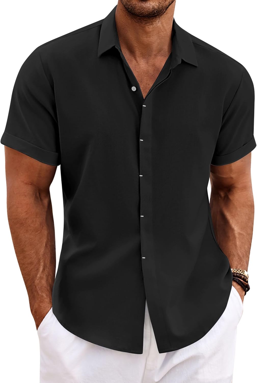 COOFANDY Mens Linen Shirts, Special Summer Regular Fit Cotton Shirt, Innovative...