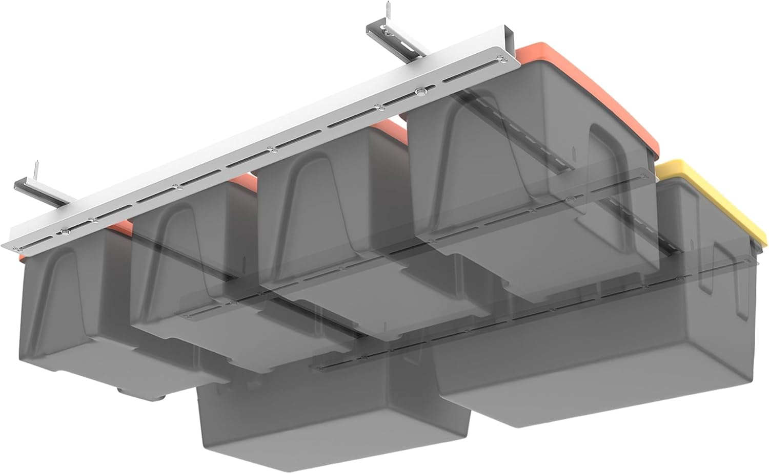 TORACK Garage Ceiling Bin Storage Rack, Overhead Tote Storage Rail System Heavy...