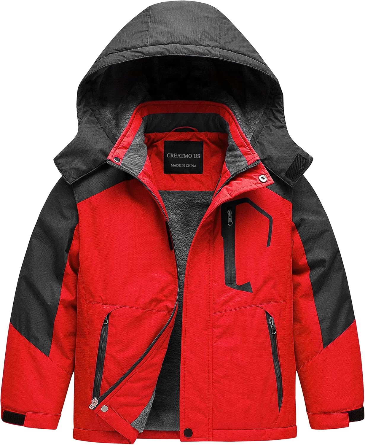 CREATMO US Boy's Waterproof Ski Jacket Warm Winter Snow Coat Windproof Snowboard...