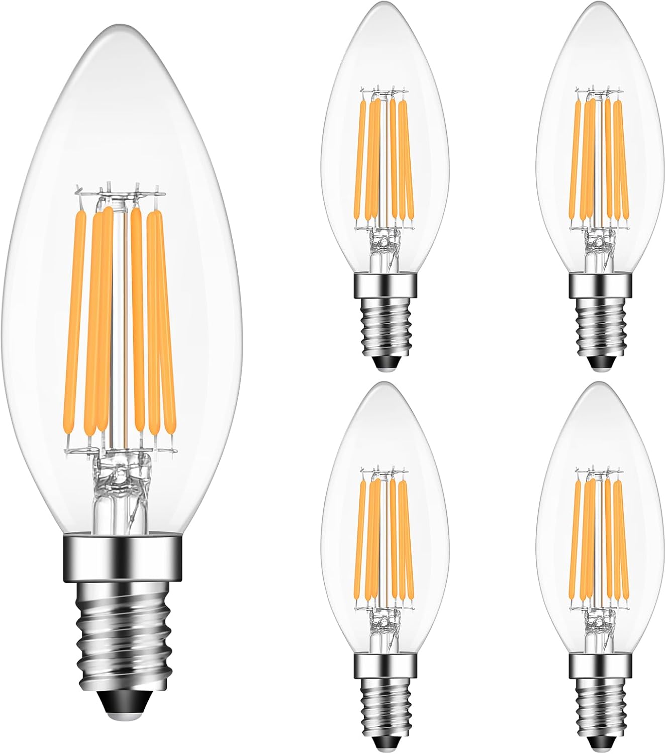 Sokkldccd E14 Led Candle Bulbs, Small Edison Screw (SES) Candle Light Bulb, 6W L...