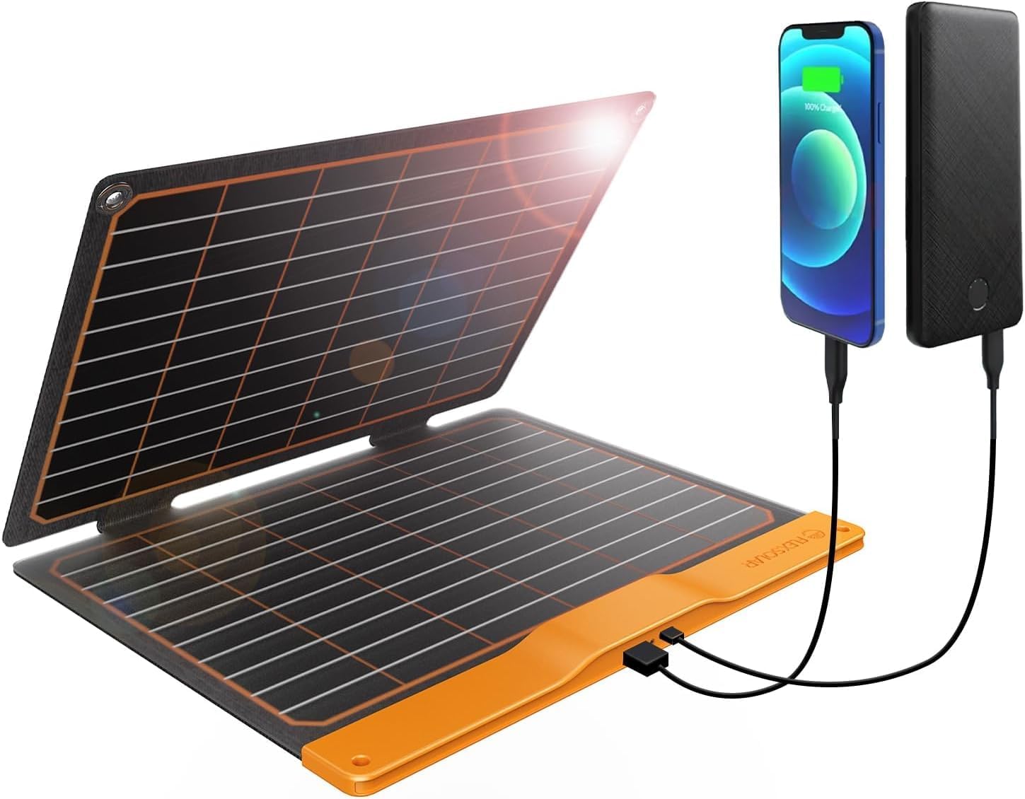 FlexSolar 20W Portable Solar Panel Charger for Cam...