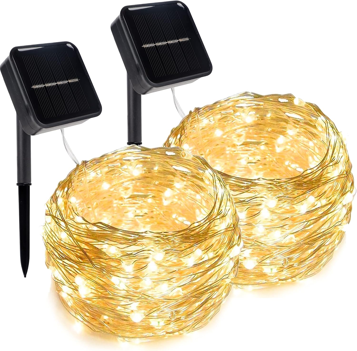 Twinkle Star 2 Pack Solar String Lights Outdoor, Total 80 FT 240 LED Solar Fairy...