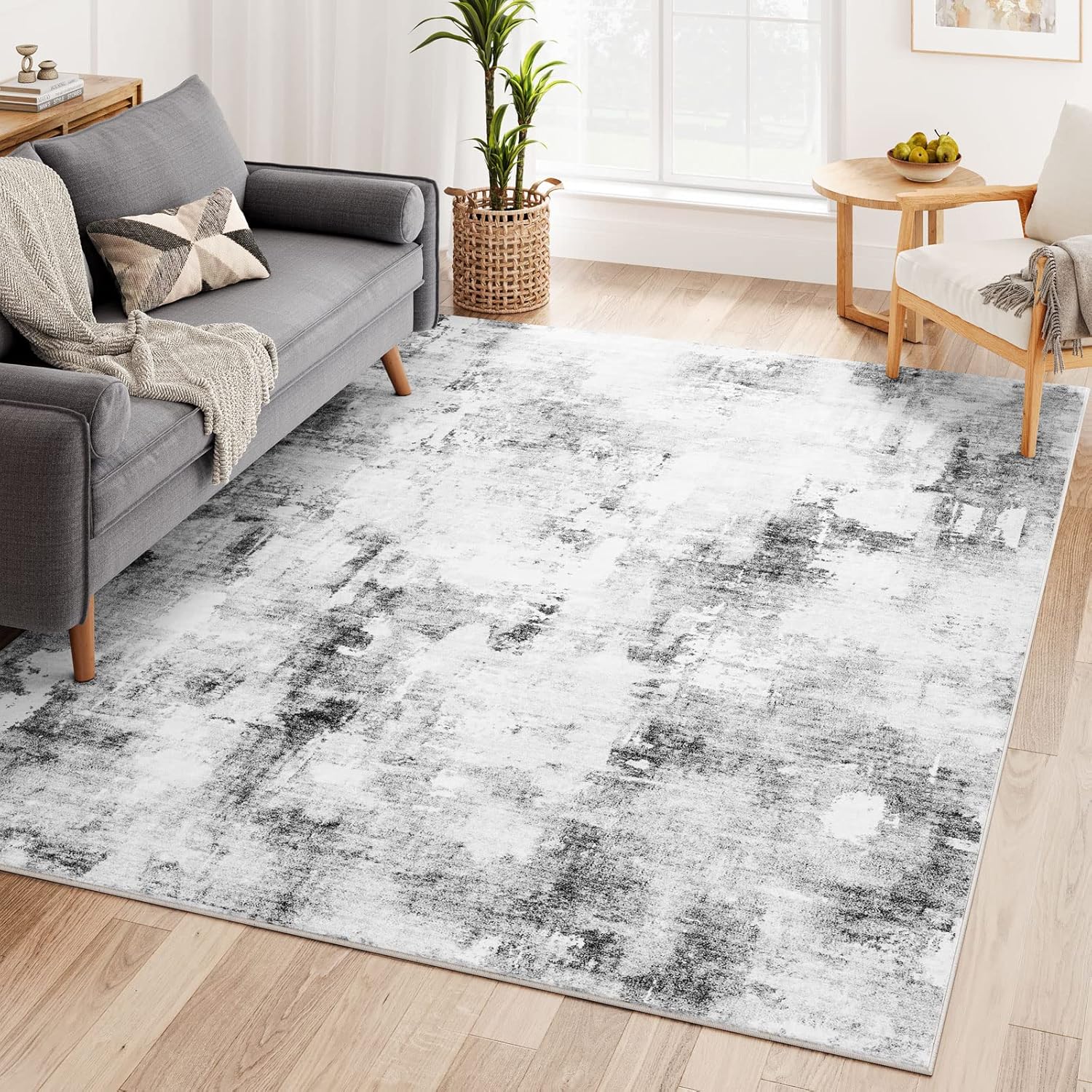 Dripex Abstract Contemporary Area Rug, Washable 5x7 Area Rugs Soft Fluffy Carpet...