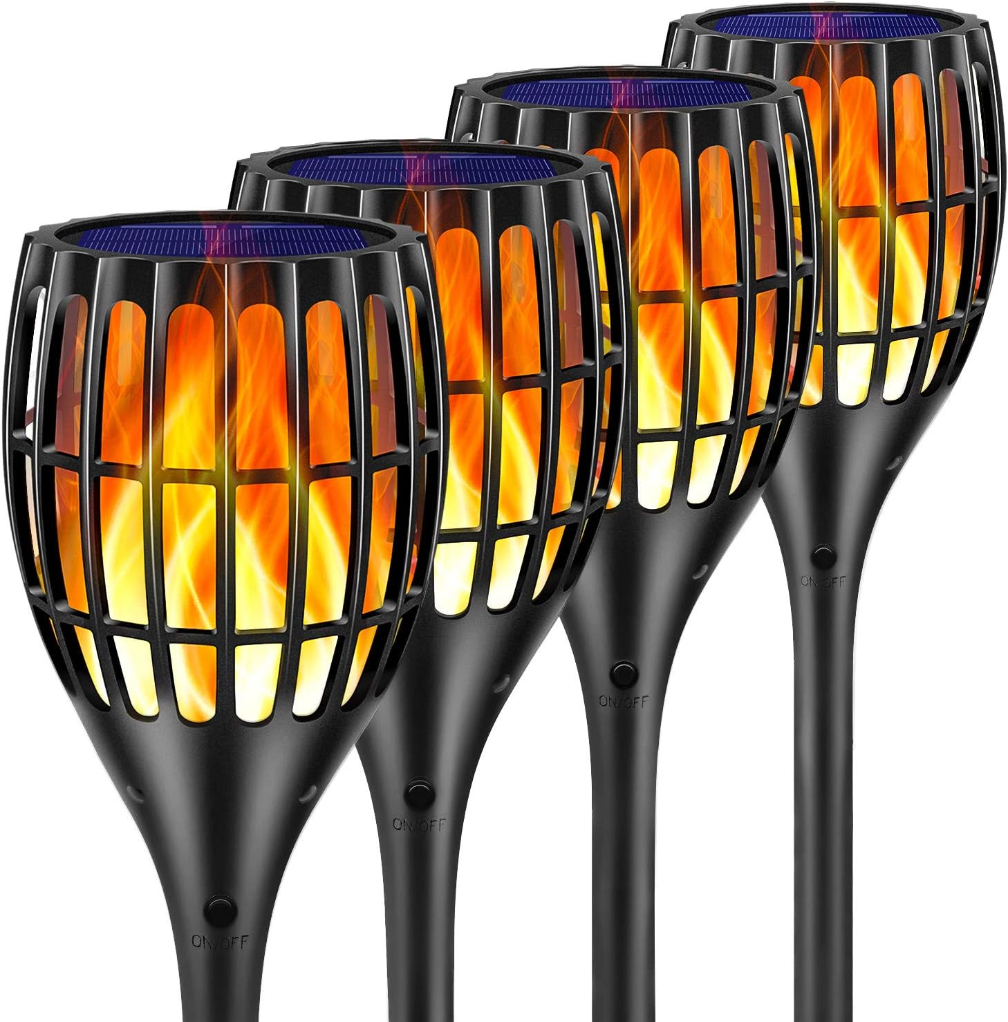 Solar Lights Outdoor, 43" Flickering Flames Torch Light Solar Garden Lights Wate...