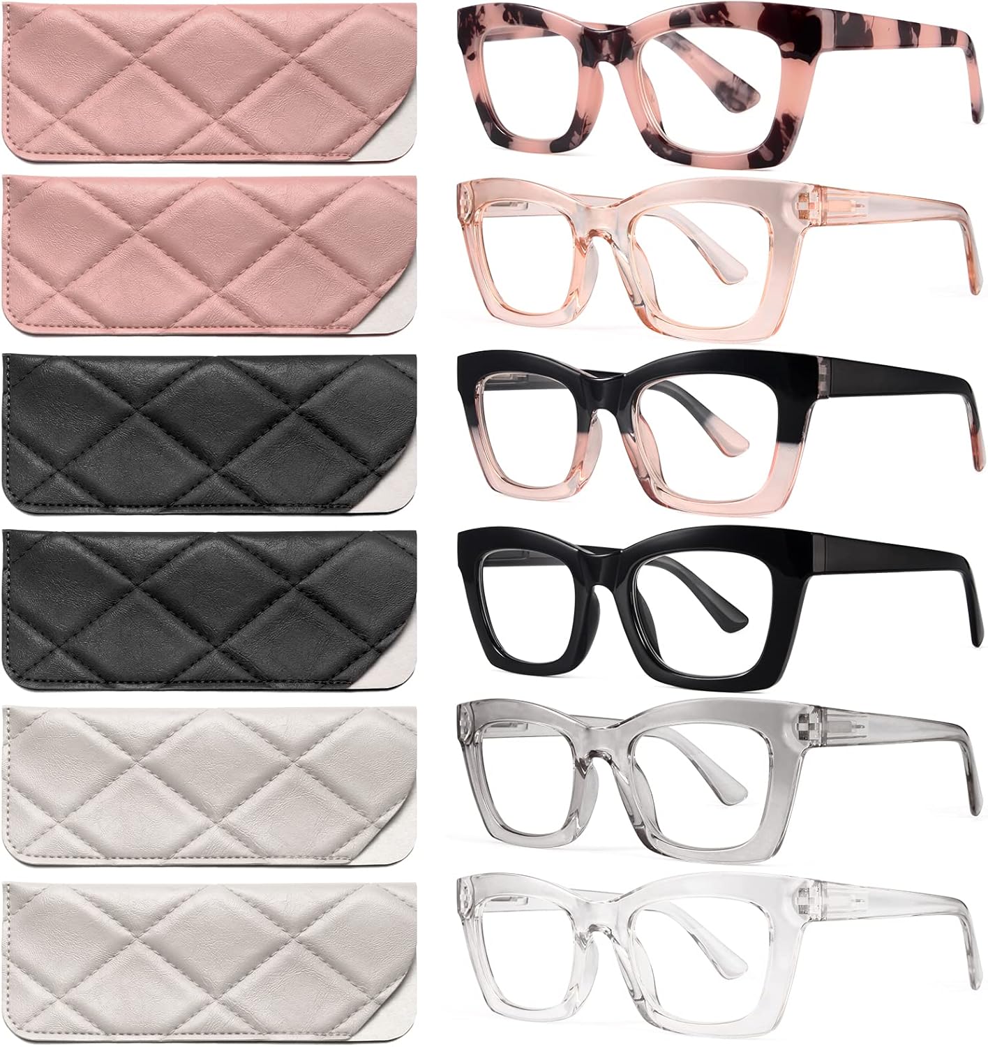CCVOO Oprah Reading Glasses, Special 6 Pack Eyeglasses for Women, Innovative Blu...