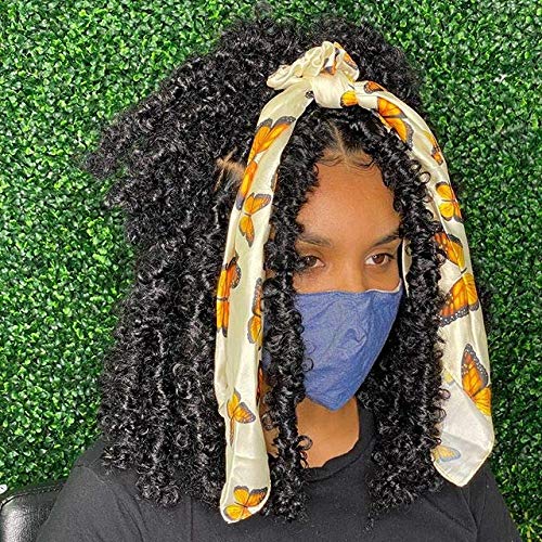 ZRQ Butterfly Locs Crochet Hair Short 6 Packs Black Crochet Bob Hair 12 Inch Mes...