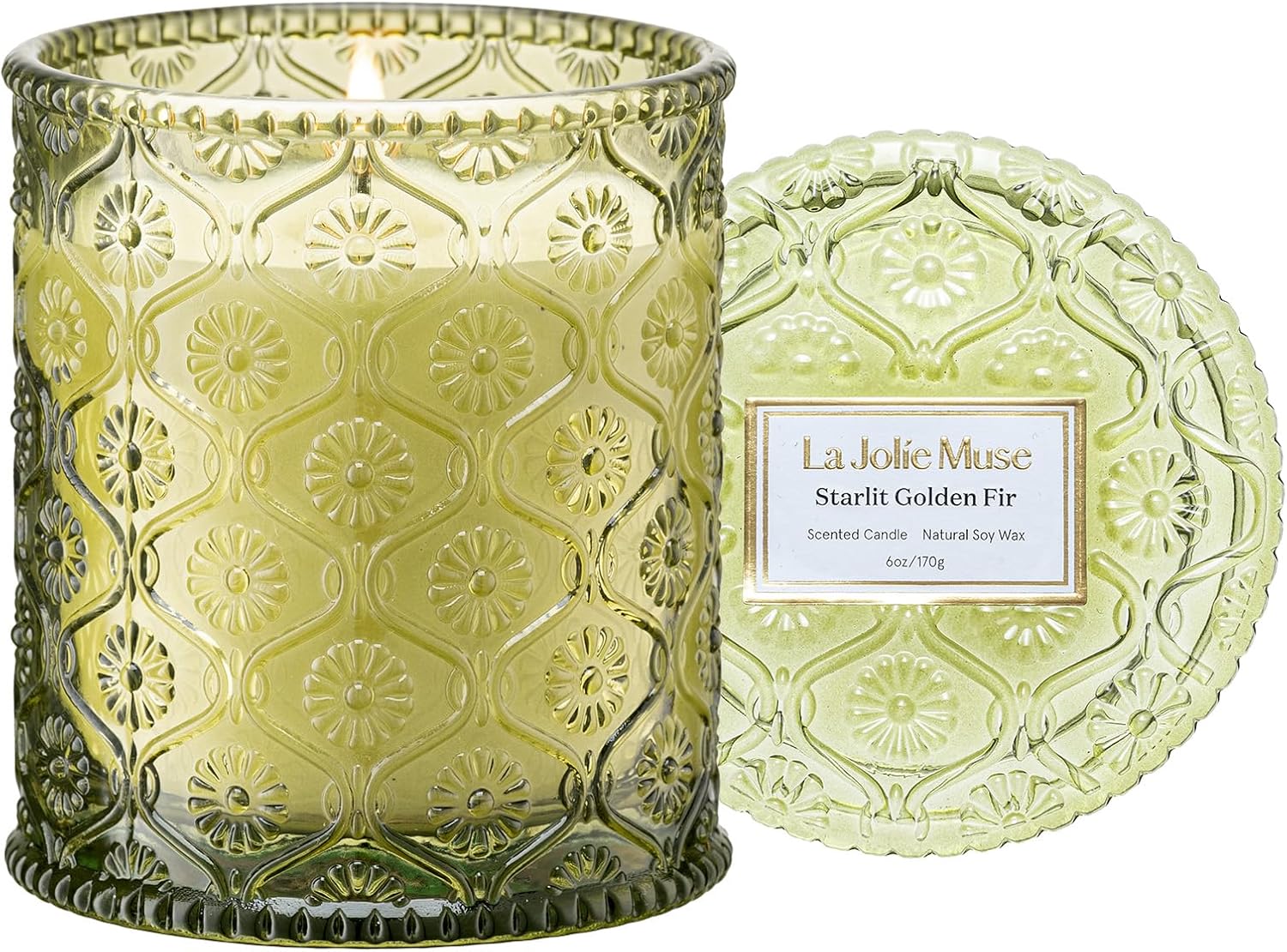 LA JOLIE MUSE Starlit Golden Fir Scented Candle, Christmas Holiday Candle Gifts,...