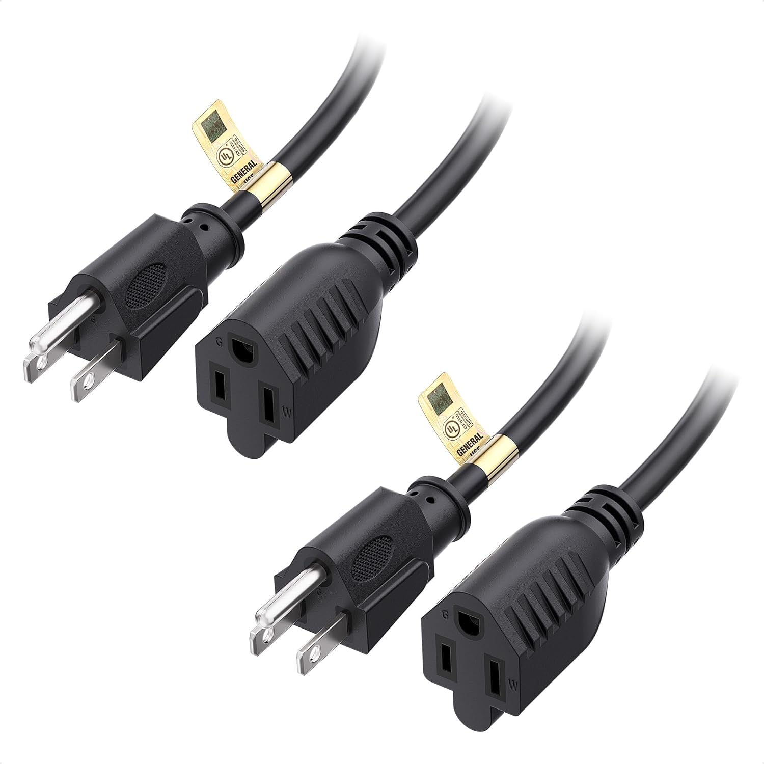 [UL Listed] Cable Matters 2-Pack 16 AWG Heavy Duty 13A Power Extension Cord 10 f...