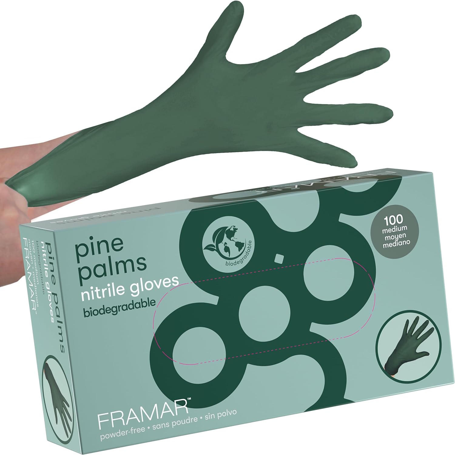 FRAMAR Green Gloves Disposable Latex Free – Heavy Duty Nitrile Gloves Medium, Di...