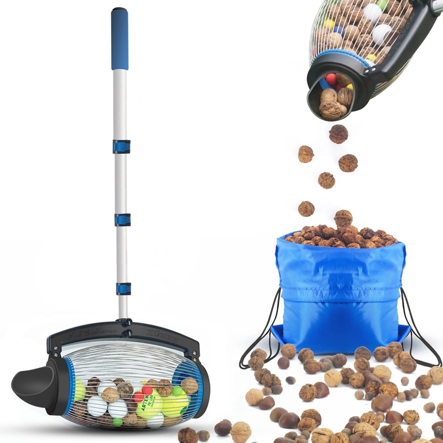 Zozen Nut Gatherer, Walnut Picker Upper Roller, Pinecone Picker Upper - Directly...