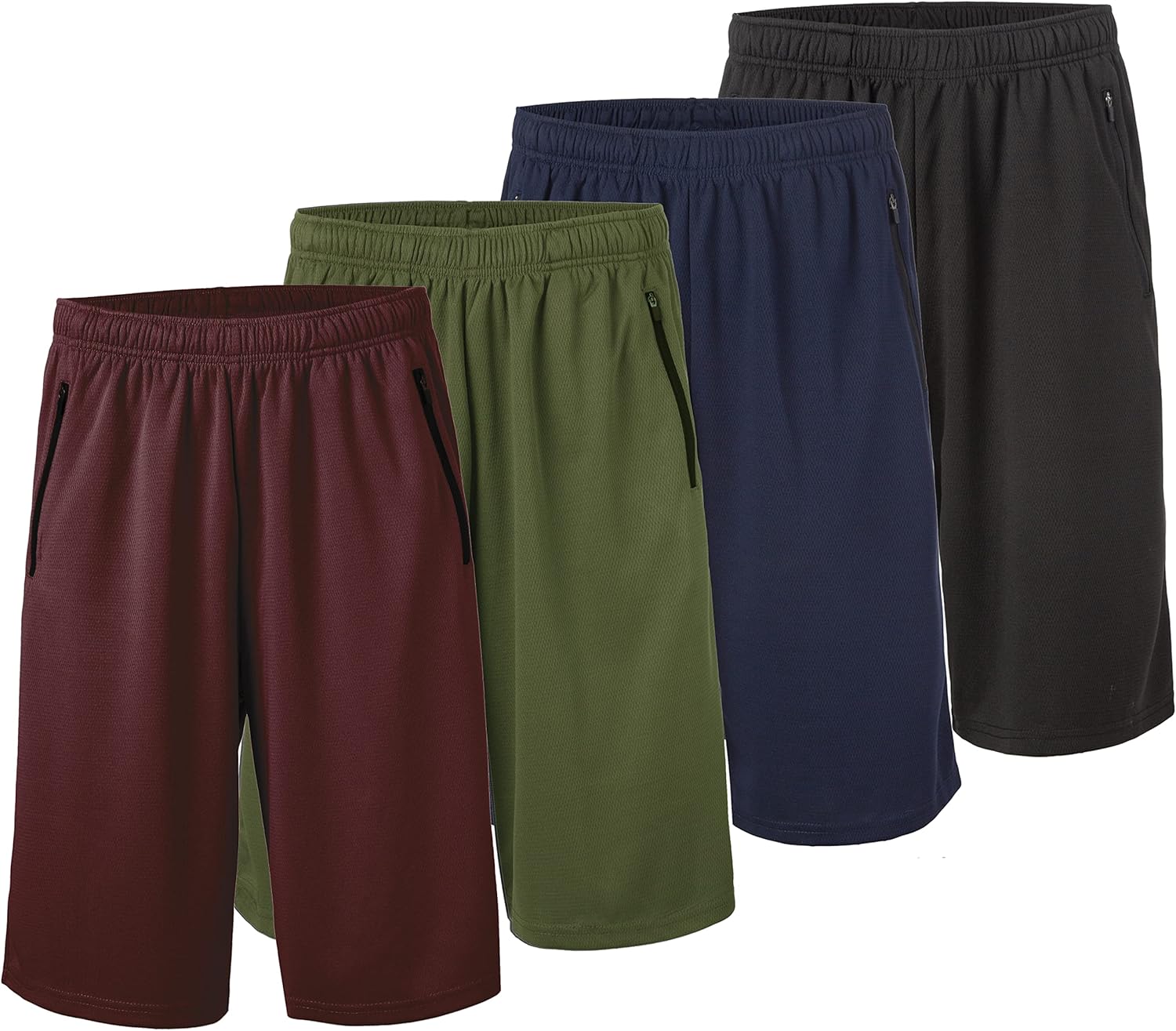 Essential Elements 4 Pack: Men's Dry-Fit Sweat Resistant Active Athletic Perform...