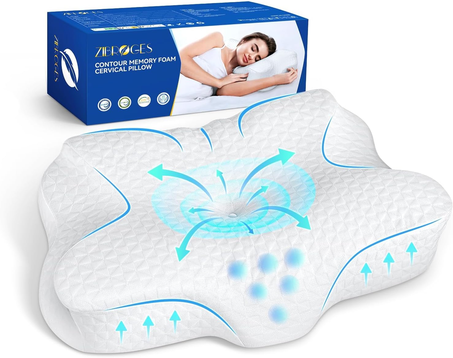 Memory Foam Cervical Pillow - Side Sleeper Pillow Neck Back Shoulder Comfortable...