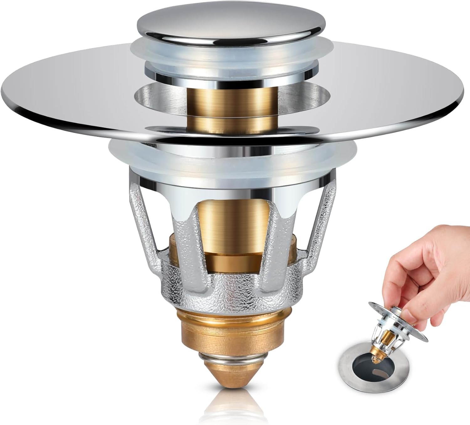 Tgosomt Bathroom Sink Stopper, Bathroom Sink Drain Strainer, Revolutionary Bathr...