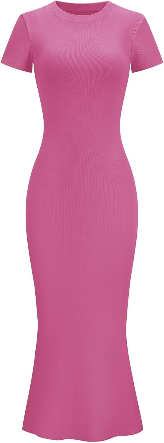 LOMON Women Fishtail Hem Ribbed Maxi Dresses, Special Summer Casual Stylish Dres...