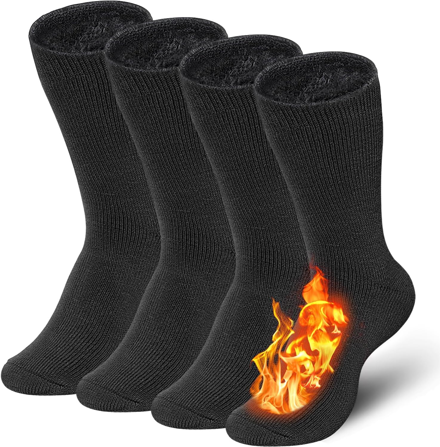 Bymore 2Pairs Thermal Socks for Men,Heated Thick Crew Socks,Warm Winter Socks In...
