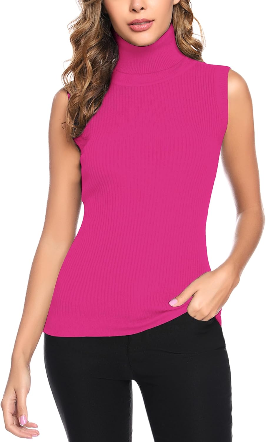 Totatuit Women's Top, Special Sleeveless Turtlenecks, Innovative Mock Neck, Styl...