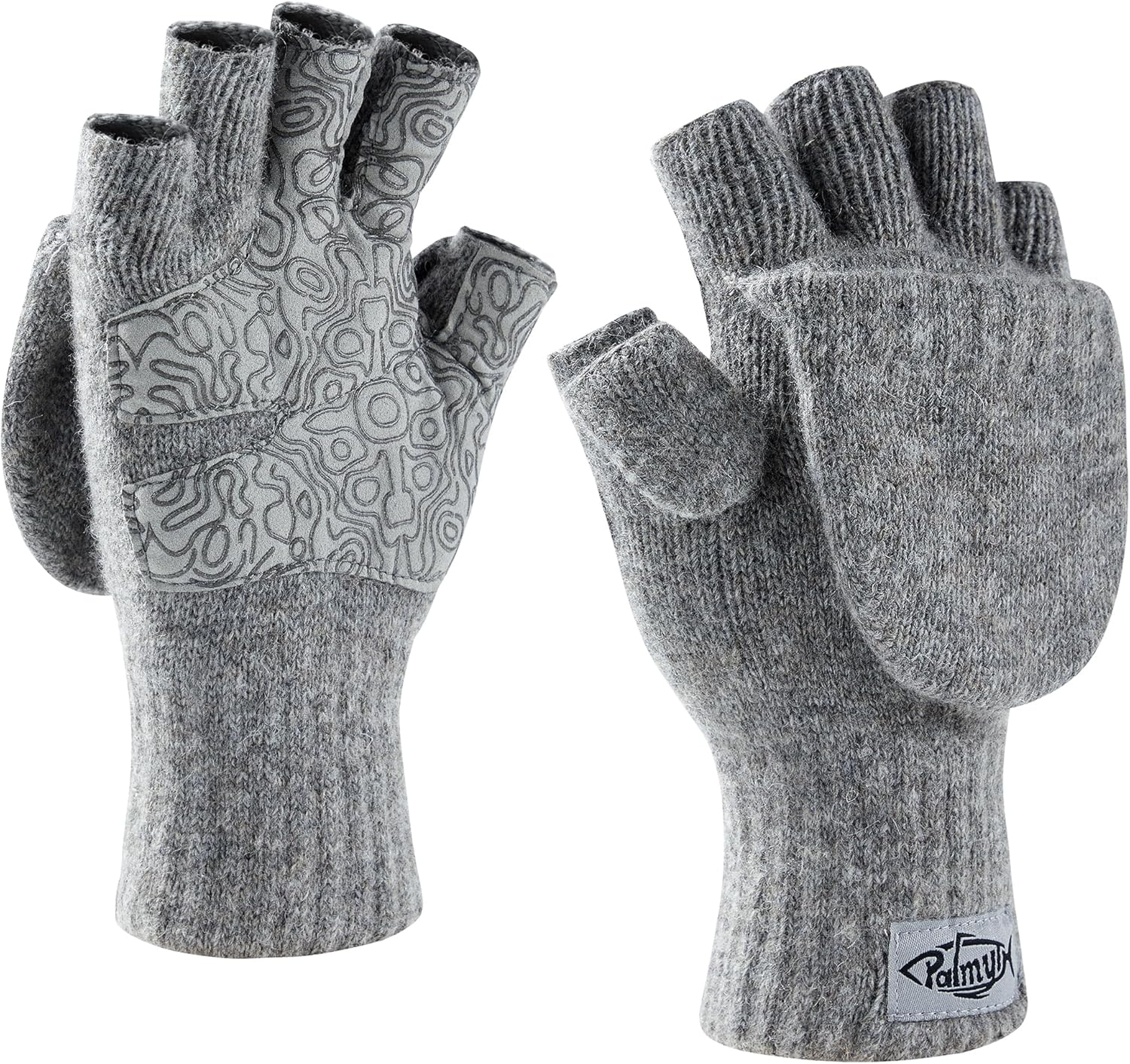 Palmyth Magnetic Convertible Mittens Fingerless Mitt Wool Fishing Gloves Warm fo...