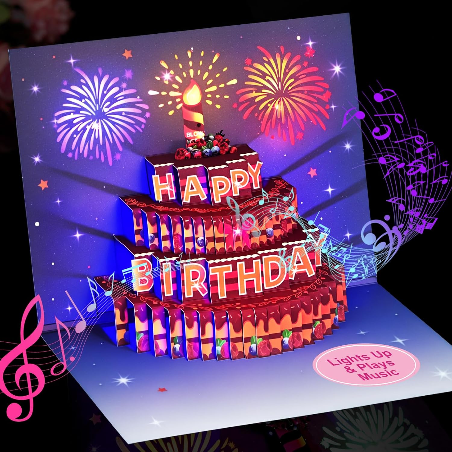 Yinqing Firework Birthday Cards, Light and Music H...