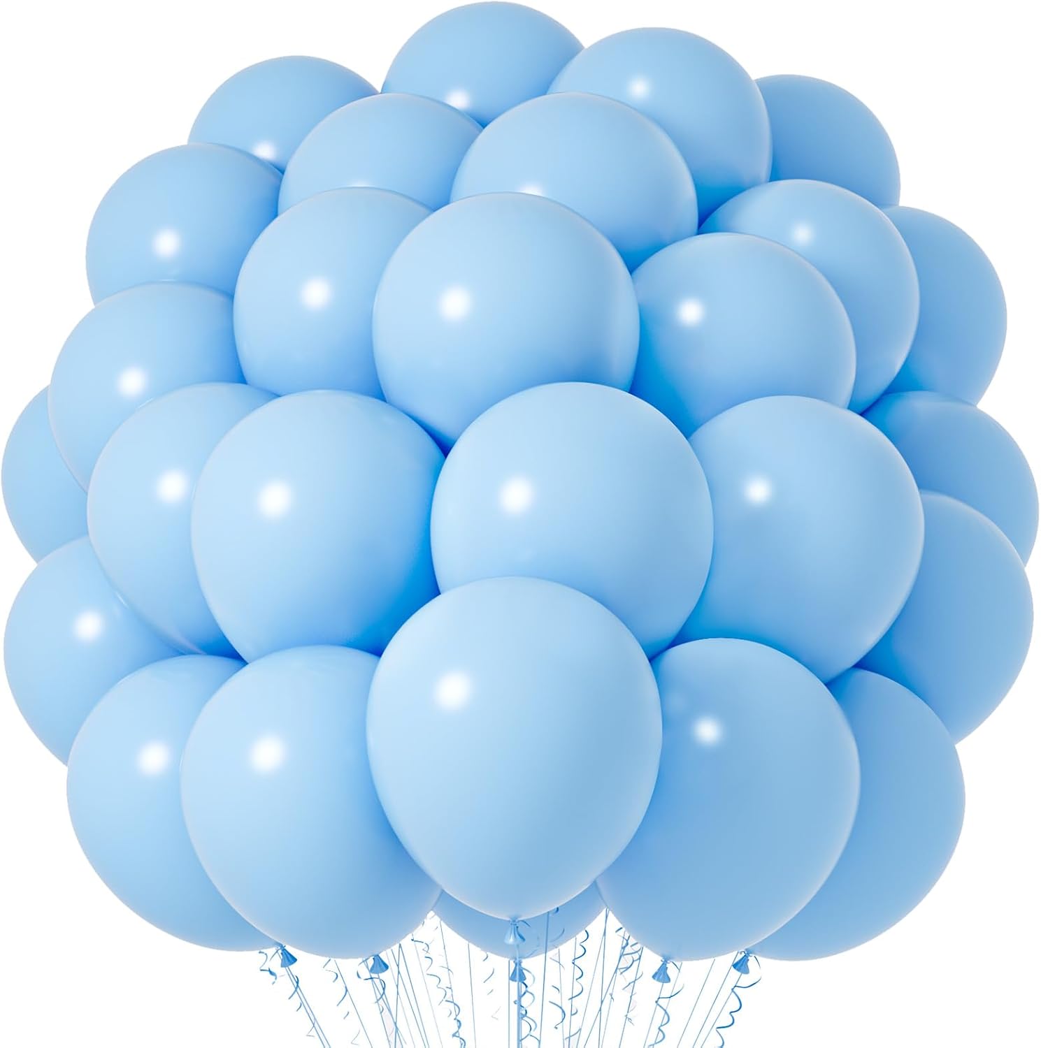 Light Blue Balloons, 66pack 12inch Baby Blue Latex Party Balloons for Boys Girls...
