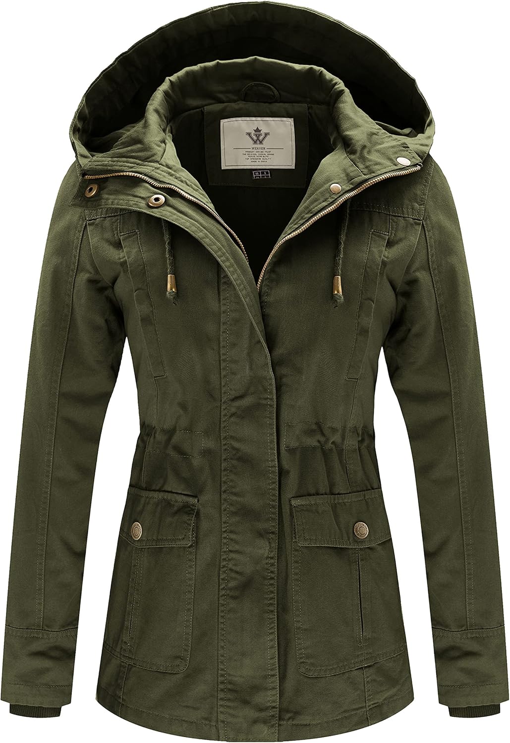 WenVen Women's Cotton Military Jacket Lightweight...