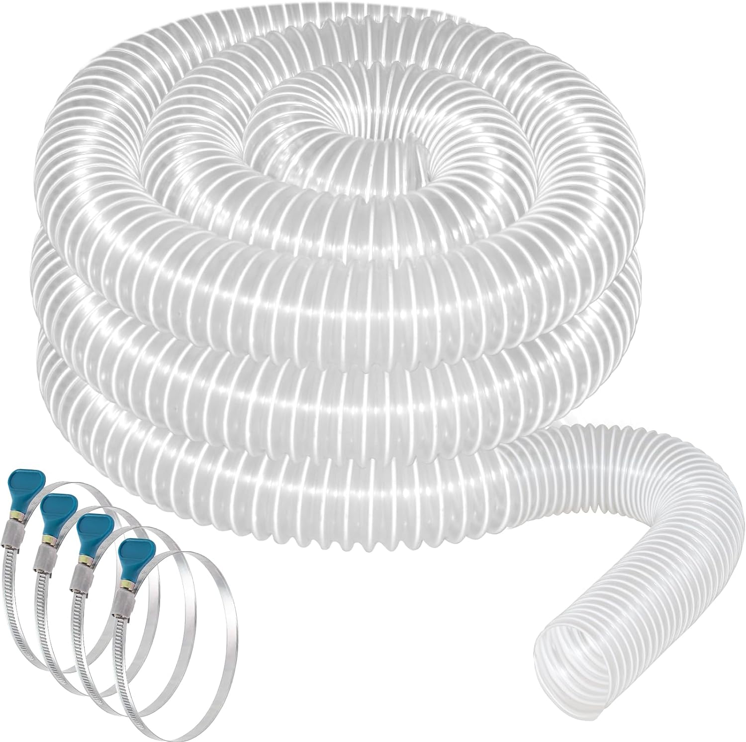 PVC Dust Collection Hose 2 1/2" x 20', Flexible Heavy PVC Fume Collection Hose w...