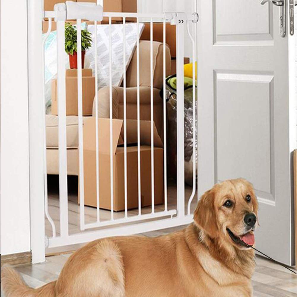ALLAIBB Extra Wide Pressure Mount Baby Gate Auto Close White Metal Child Dog Pet...
