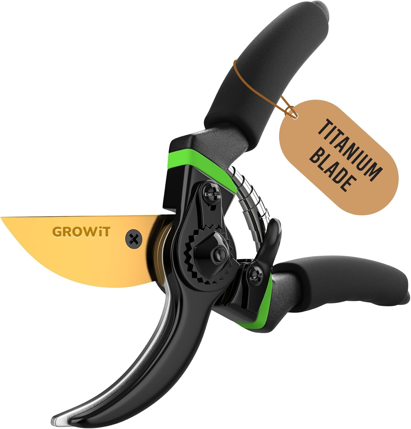 GrowIt 8.5" Professional Titanium Bypass Pruning Shears (T13)- Super Sharp Premi...