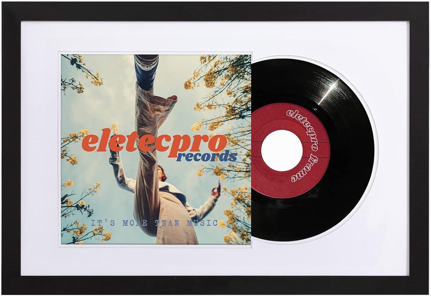 eletecpro Record Frame 16x24 Inches with 2 Double Sided Mats (Black & White), Ju...