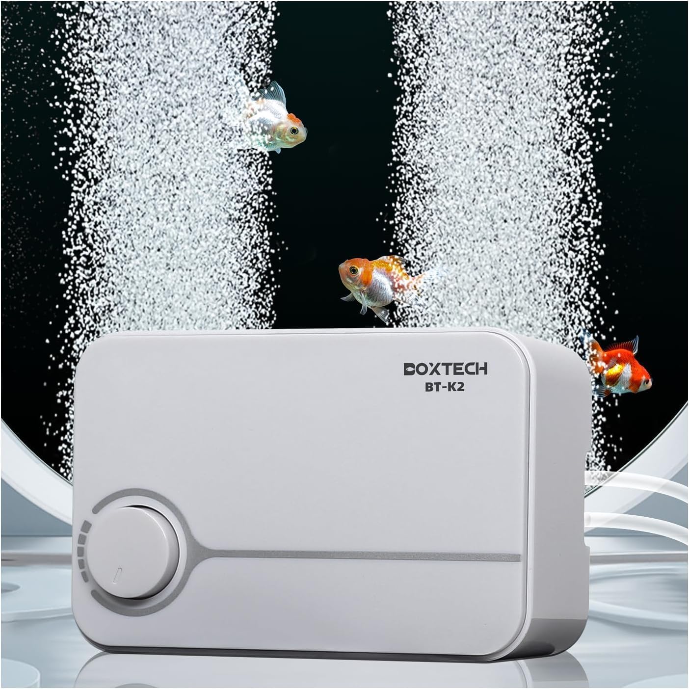 boxtech Upgrade Aquarium Air Pump, Ultra-Quiet Fish Tank Oxygen Pump with Adjust...