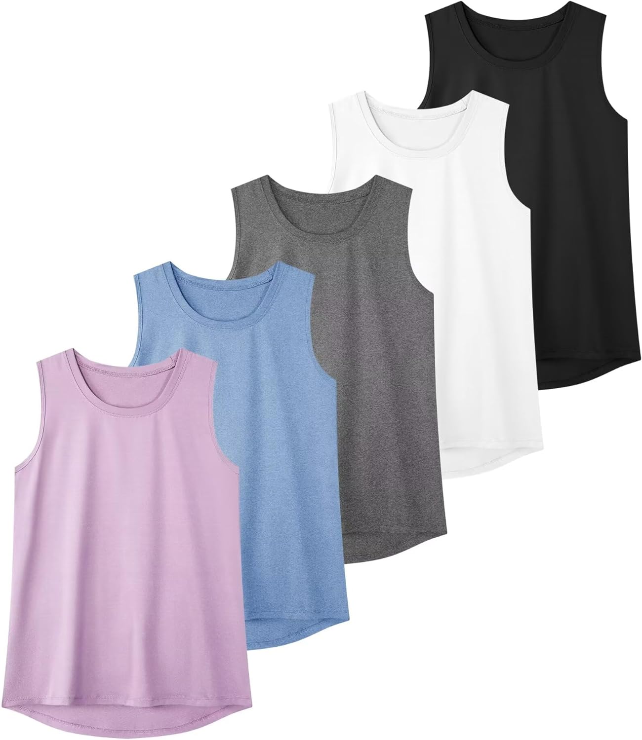 TELALEO 2 or 5 Pack Workout Tank Tops for Women Sleeveless Athletic Yoga Gym Tan...