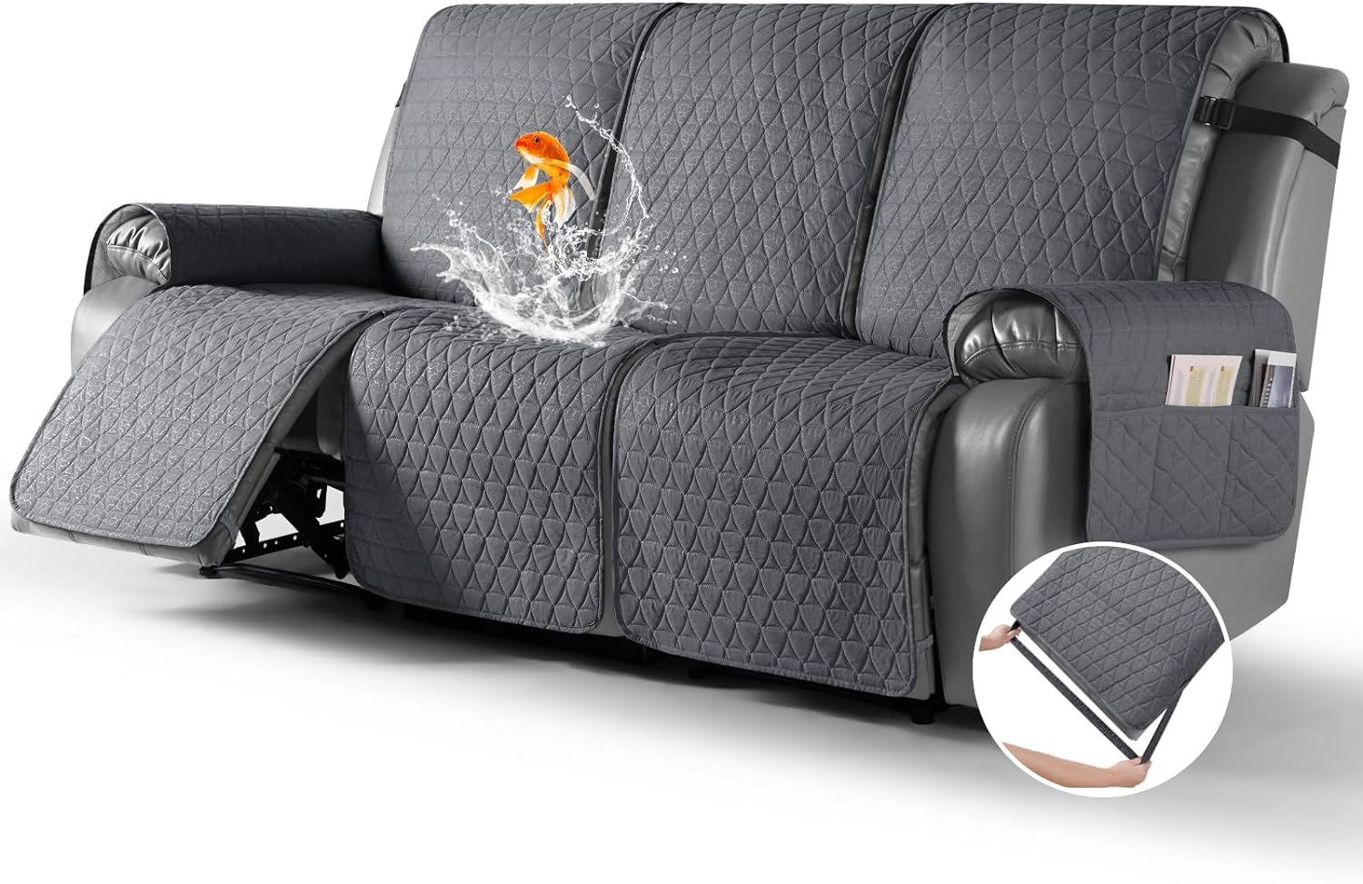 TAOCOCO 100% Waterproof Recliner Sofa Cover-Non Slip Split Couch Covers for Recl...