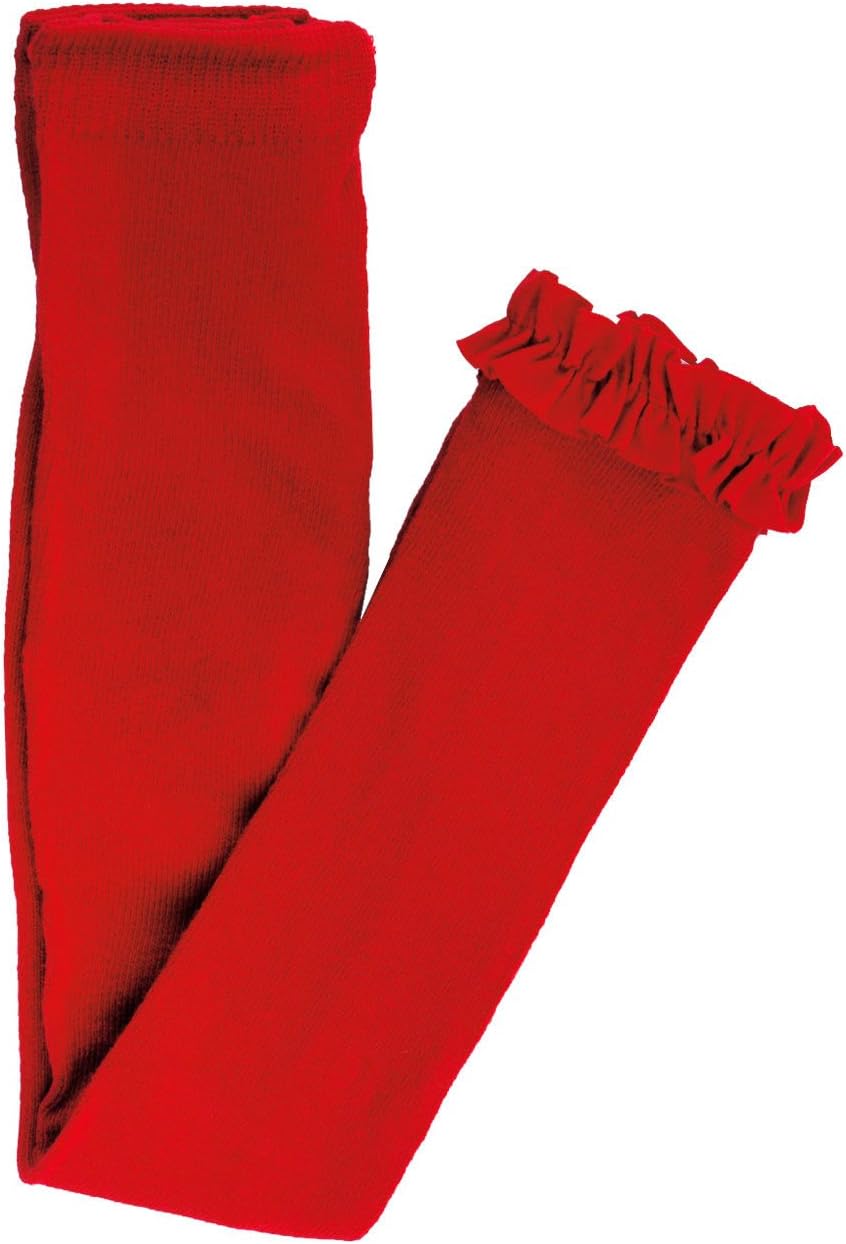 RuffleButts Baby/Toddler Girls Footless Ruffled Tights 6-12 Months Red