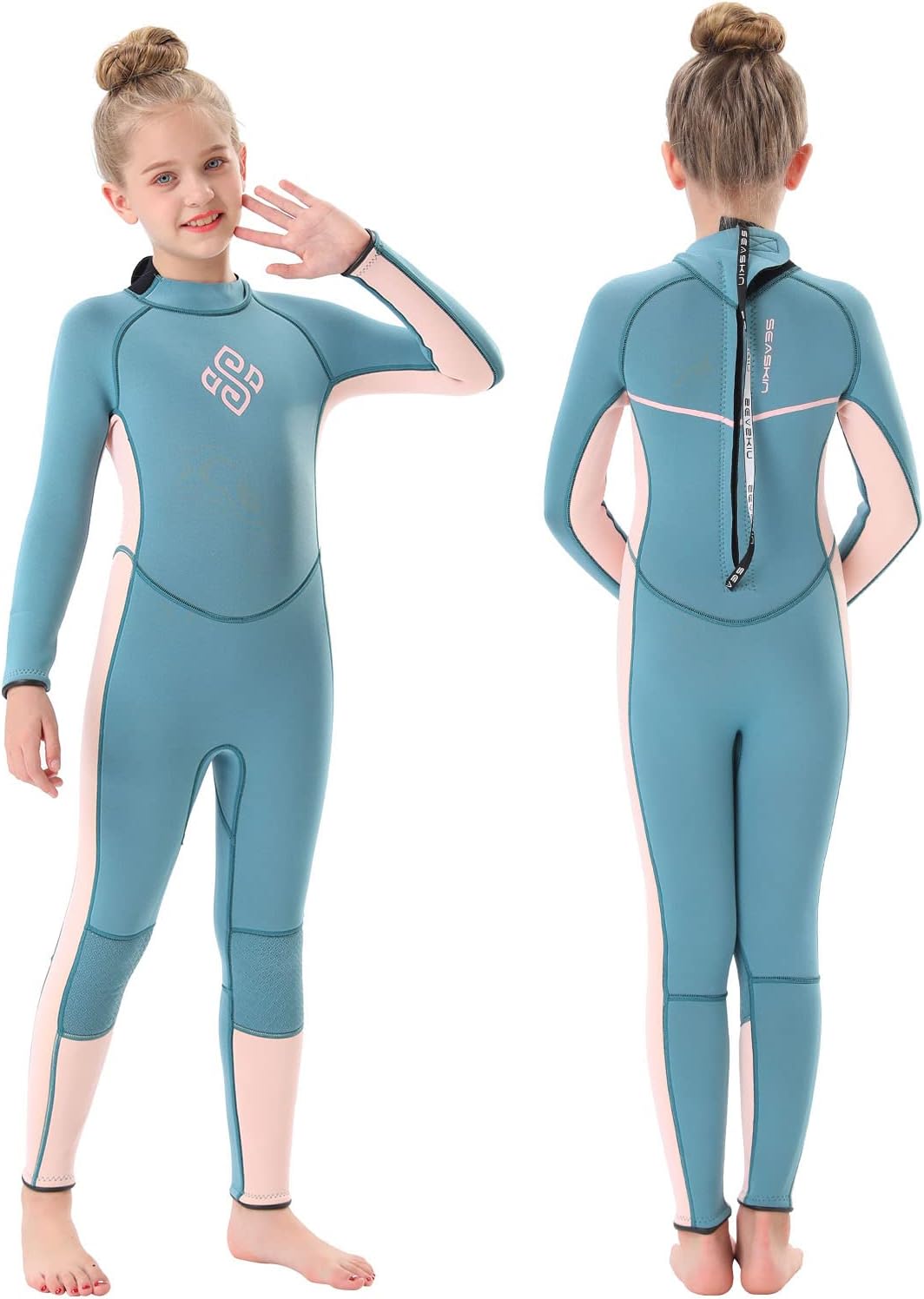 Seaskin Kids Wetsuit for Boys Girls Toddlers, 2mm Front Zipper Shorty Wetsuits,...