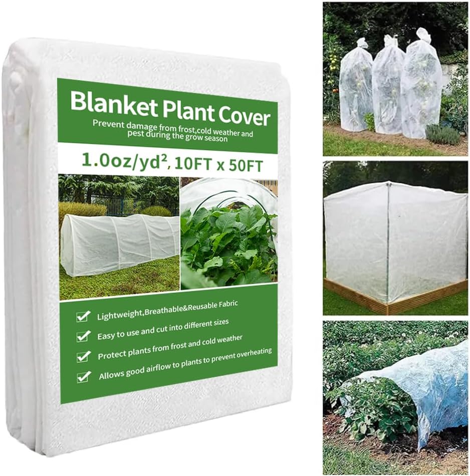 Plant Covers Freeze Protection 10ft x 50ft,Garden Floating Row Covers for Raised...