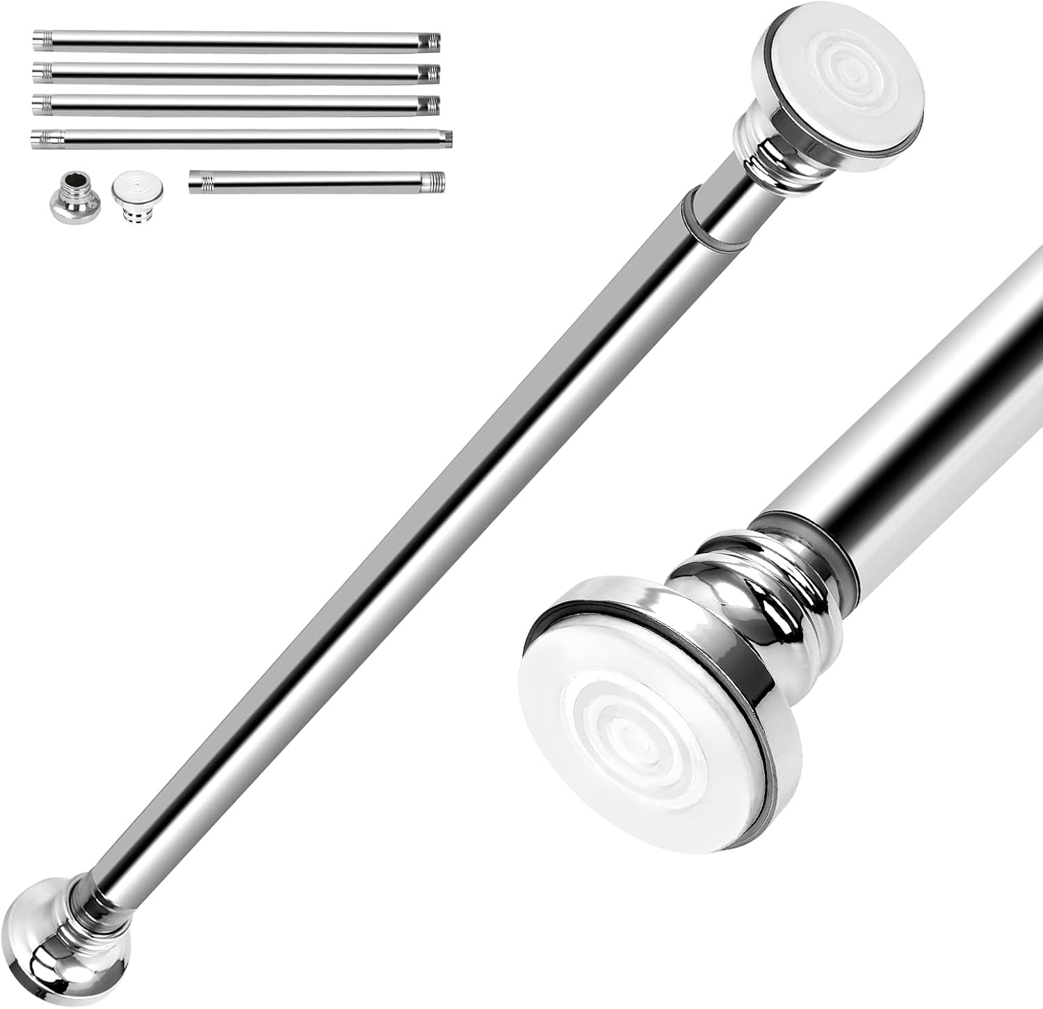 EC Breath Upgraded 56-304.5cm Extendable Shower Curtain Tension Pole, Free Combi...