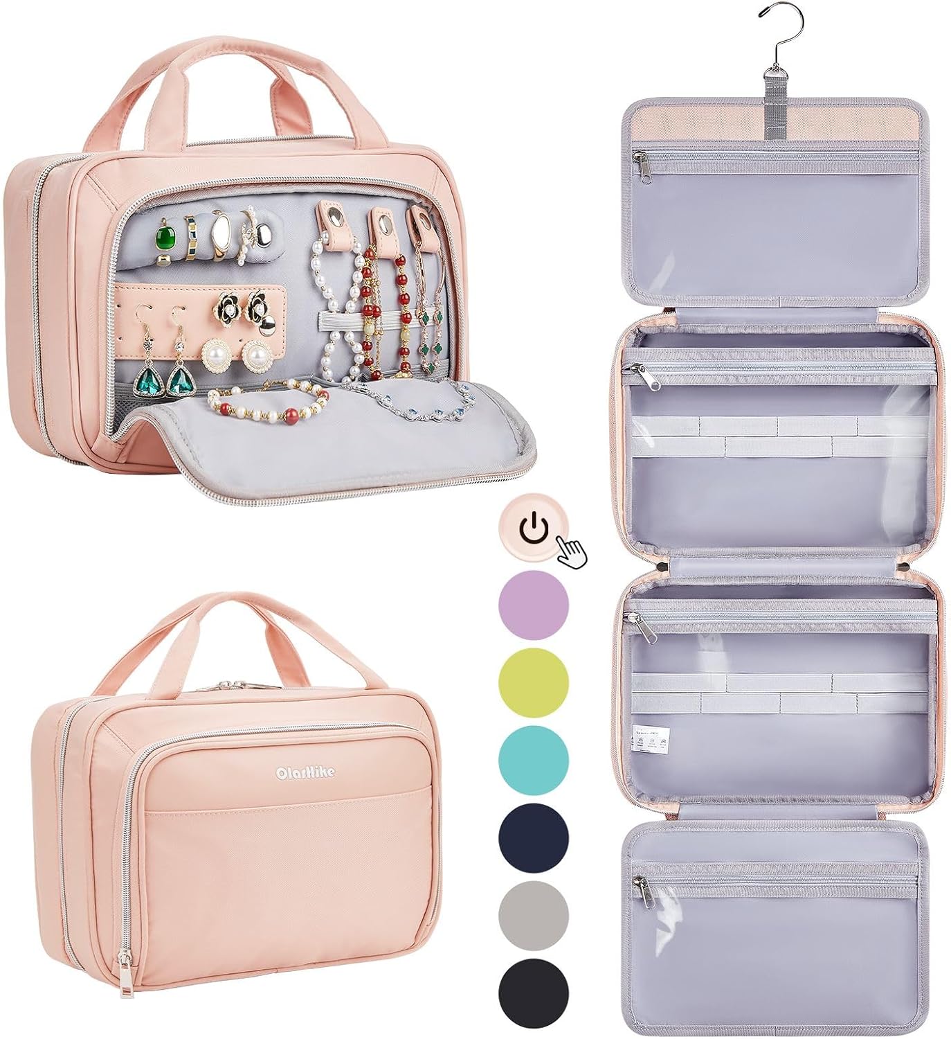 OlarHike Travel Toiletry Hanging Bag Waterproof Bags, Makeup bag, Toiletries, Je...