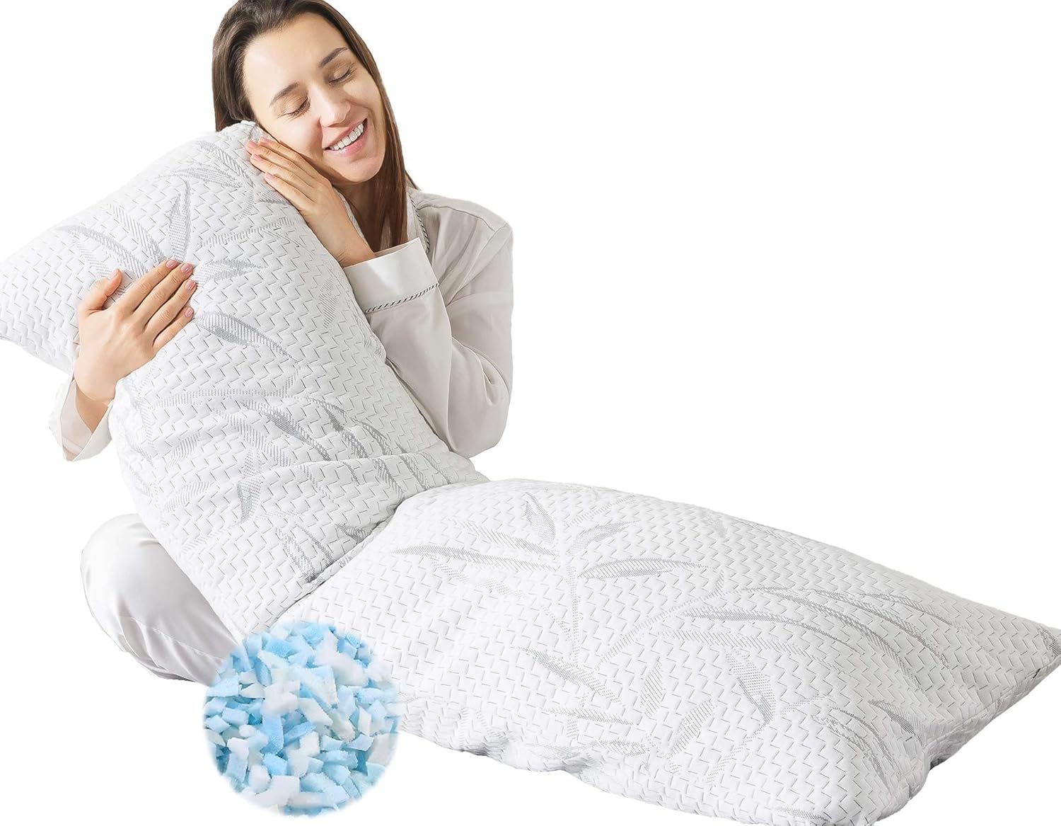 WhatsBedding Memory Foam Body Pillow for Adults, Long Body Pillow for Sleeping,...