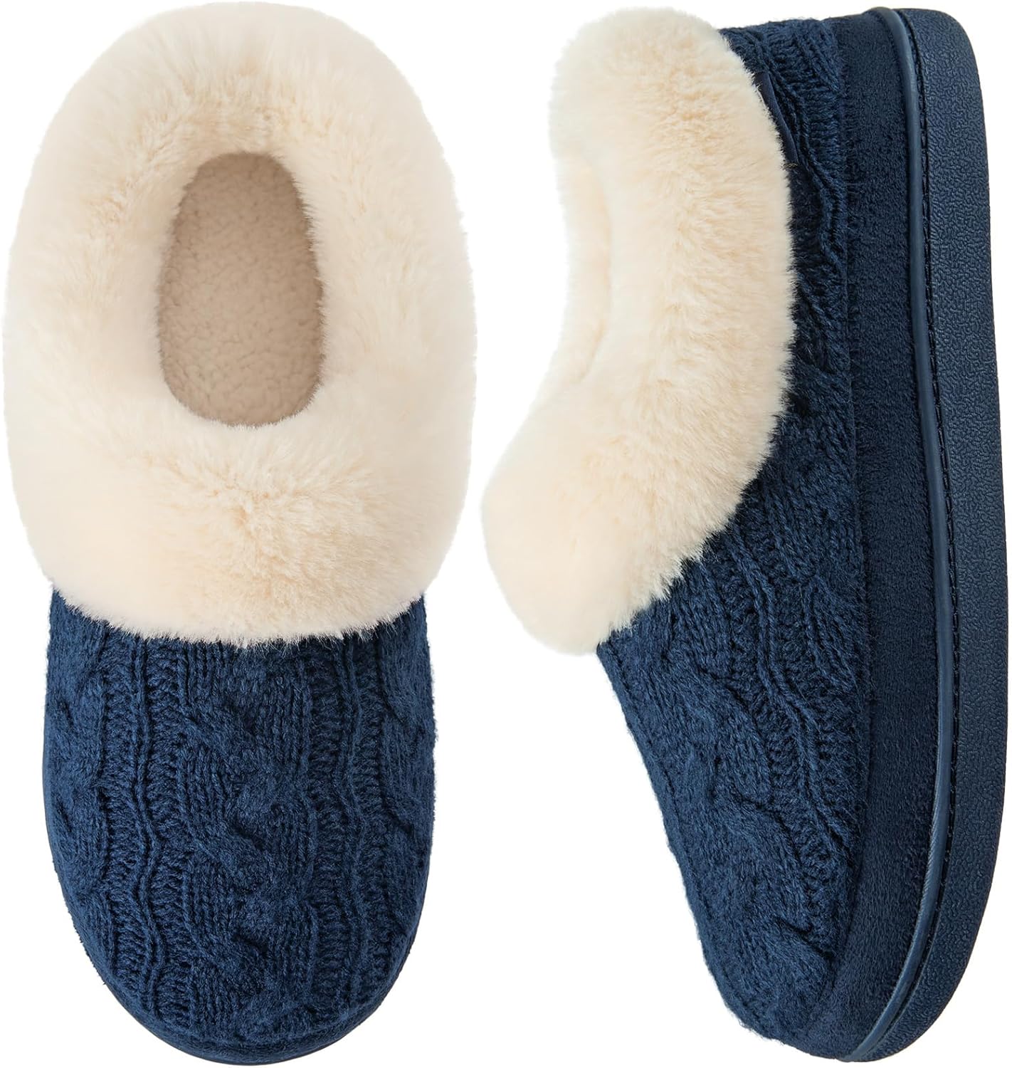 VeraCosy Ladies' Slippers, Special Warm Knitted Faux Suede Moc Slippers, Innovat...