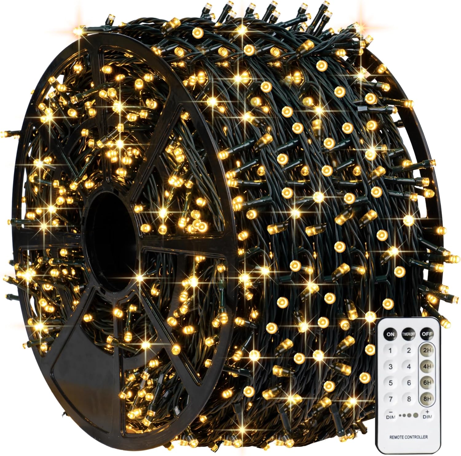 TW SHINE Christmas Lights, 1000 LED 328FT Christmas Tree Lights Plug in with 8 M...