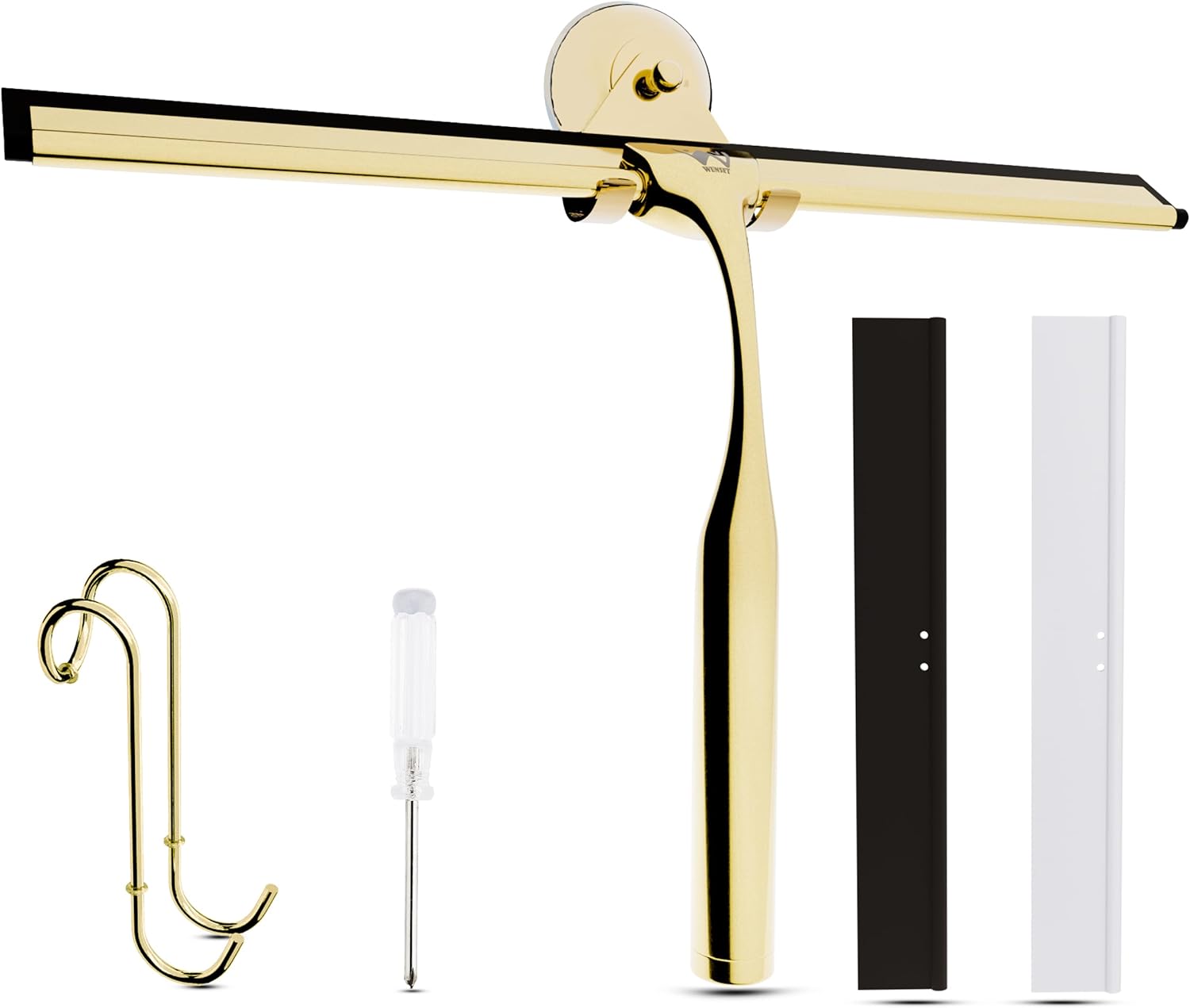 Wunset Shower Squeegee, Special Large Gold Window Squeegee with 6 Pieces Set, In...