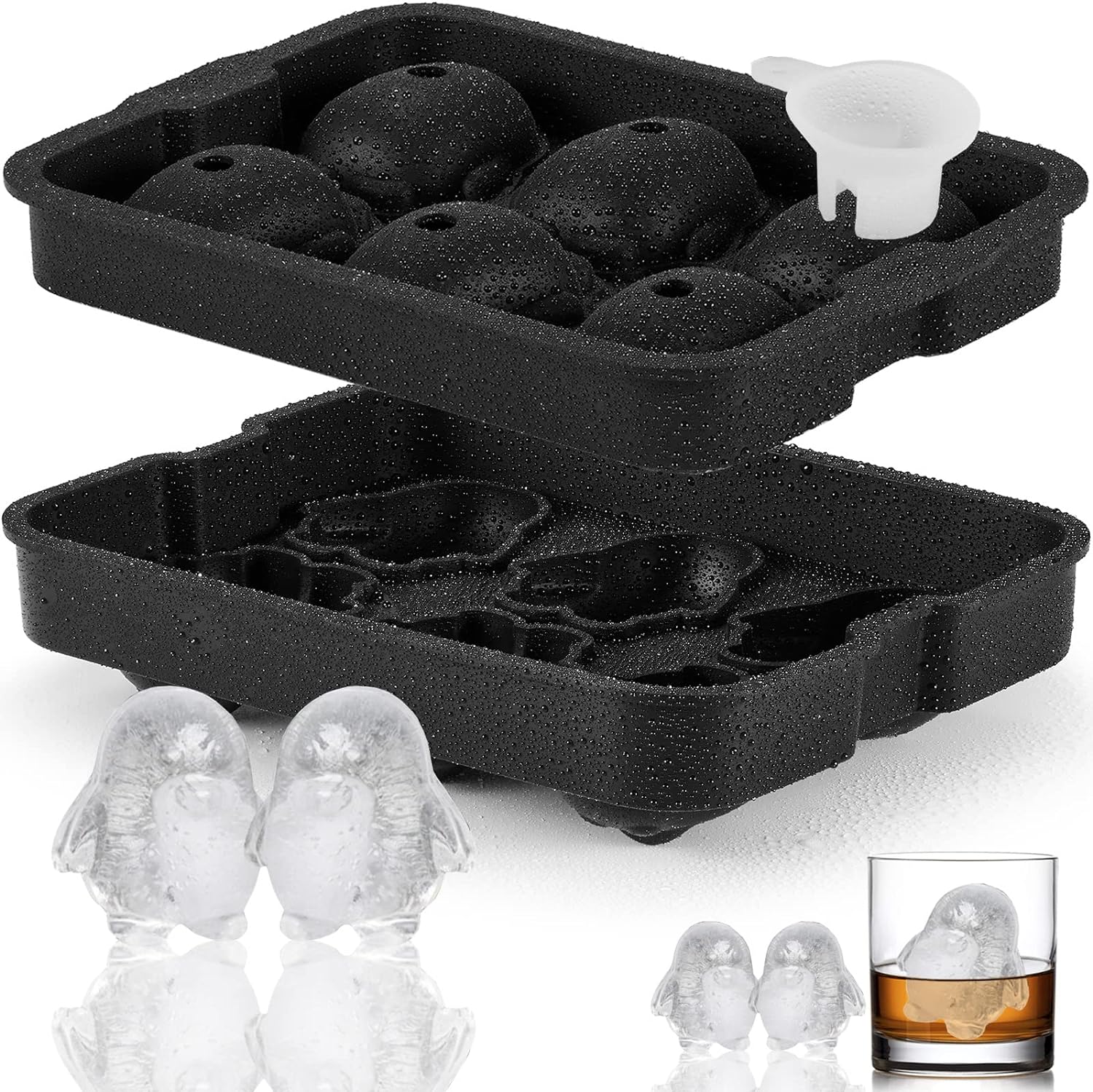 Nax Caki 3D Penguin Ice Cube Tray, Special 2.2" Large Thicked Silicone Fun Shape...