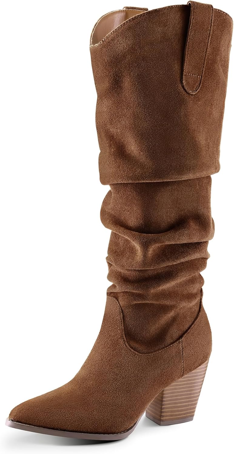 Women's Cowboy Knee-High Boots, mysoft Special Pointed Toe Boots, Innovative Mid...
