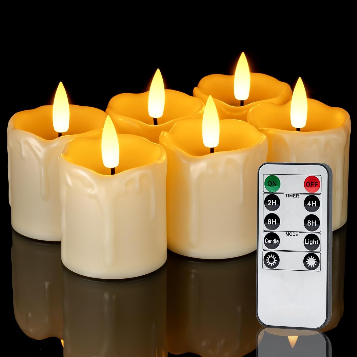 Homemory 2" x 2" Timer Remote Control Flickering F...