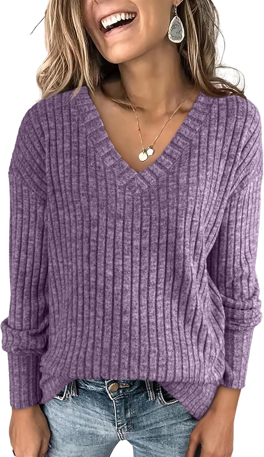 ANRABESS Long Sleeve Shirts, Special Women's V Neck Casual Fall Tops, Innovative...