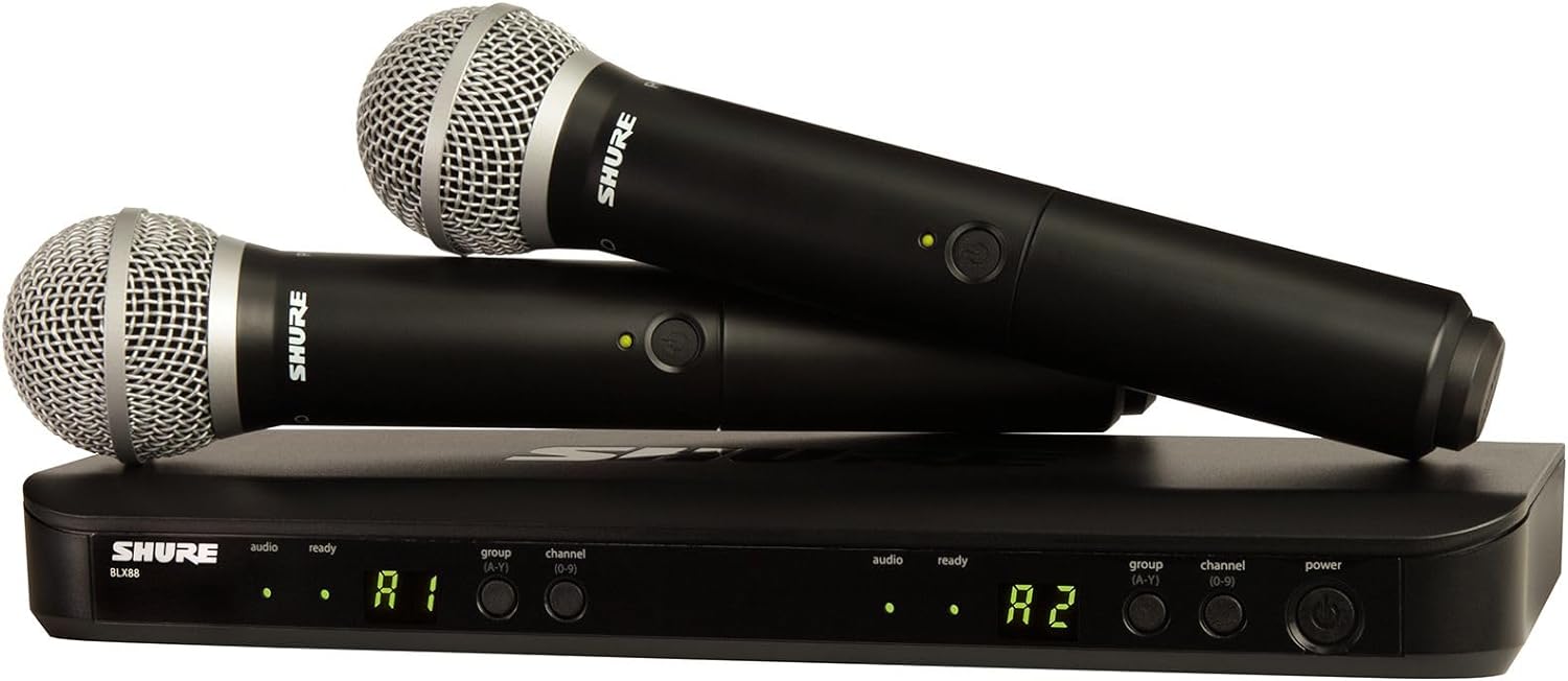 Shure BLX288/PG58 UHF Wireless Microphone System - Perfect for Church, Karaoke,...