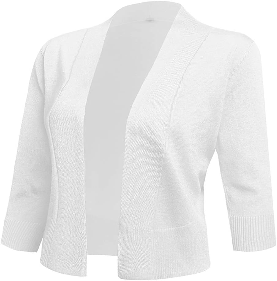 AAMILIFE Women's 3/4 Sleeve Cropped Cardigans, Special Sweaters Jackets, Innovat...