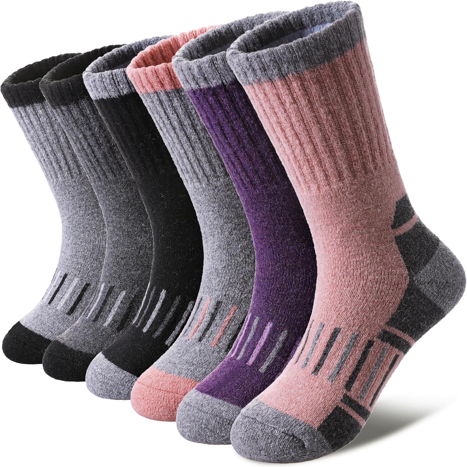 Kids Merino Wool Hiking Socks Boys Girls Toddlers Winter Warm Thick Thermal Cush...