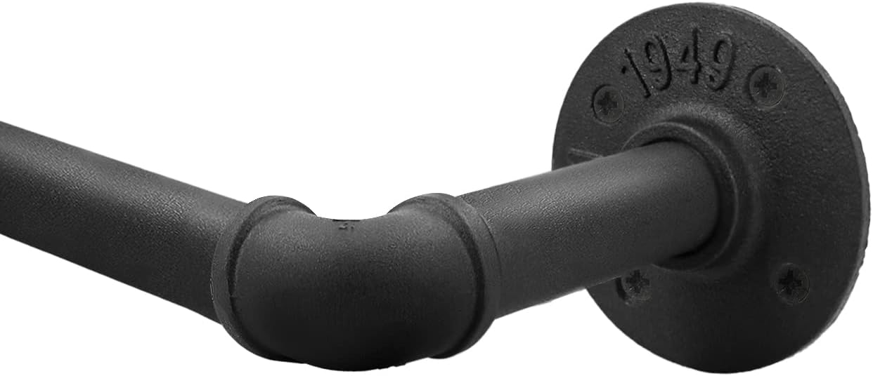 Qlfyuu Curtain Poles, Special Industrial Curtain Rail for Windows, Unique Black...